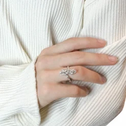Bague or blanc diamants