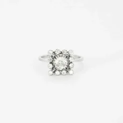 Bague or blanc diamants