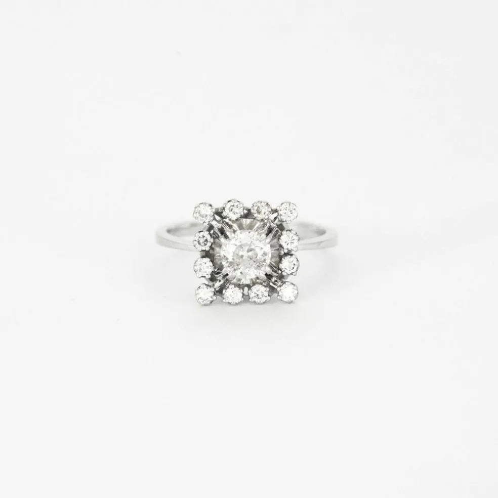 Bague or blanc diamants