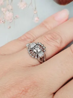 Bague or blanc diamants