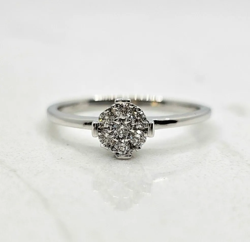 Bague or blanc diamants