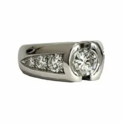 Bague or blanc diamants