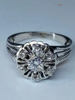 Bague Or blanc, diamants