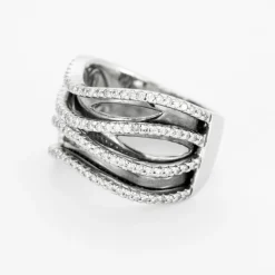 Bague or blanc diamants