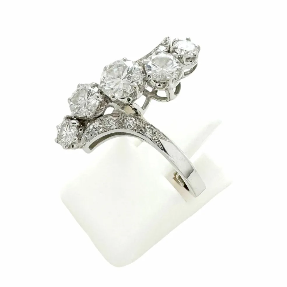 Bague or blanc diamants
