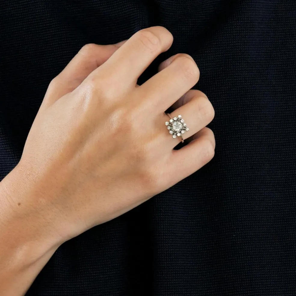 Bague or blanc diamants
