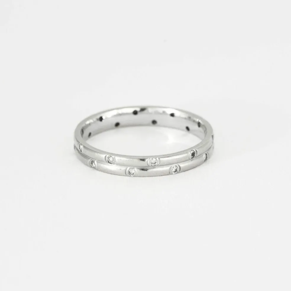 Bague or blanc diamants