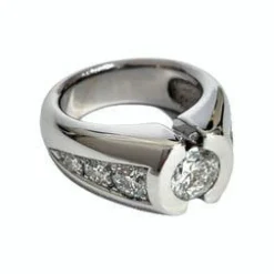 Bague or blanc diamants