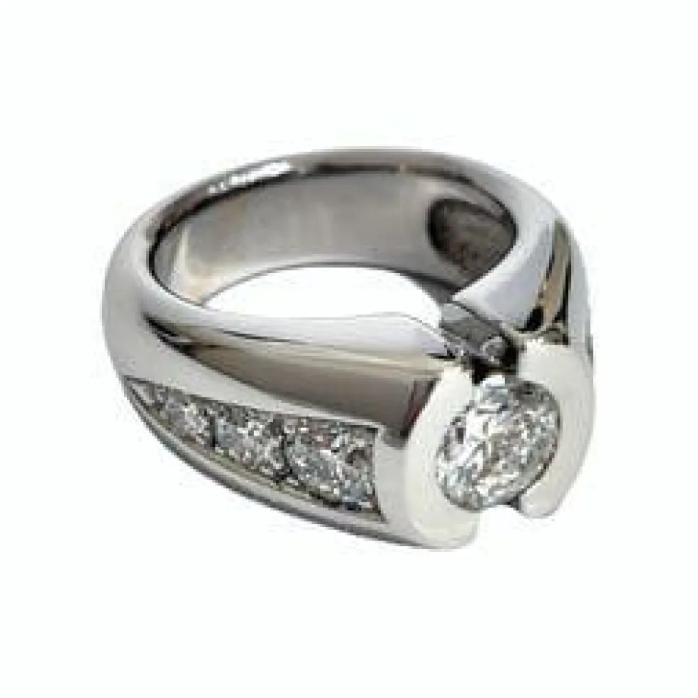 Bague or blanc diamants