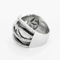 Bague or blanc diamants