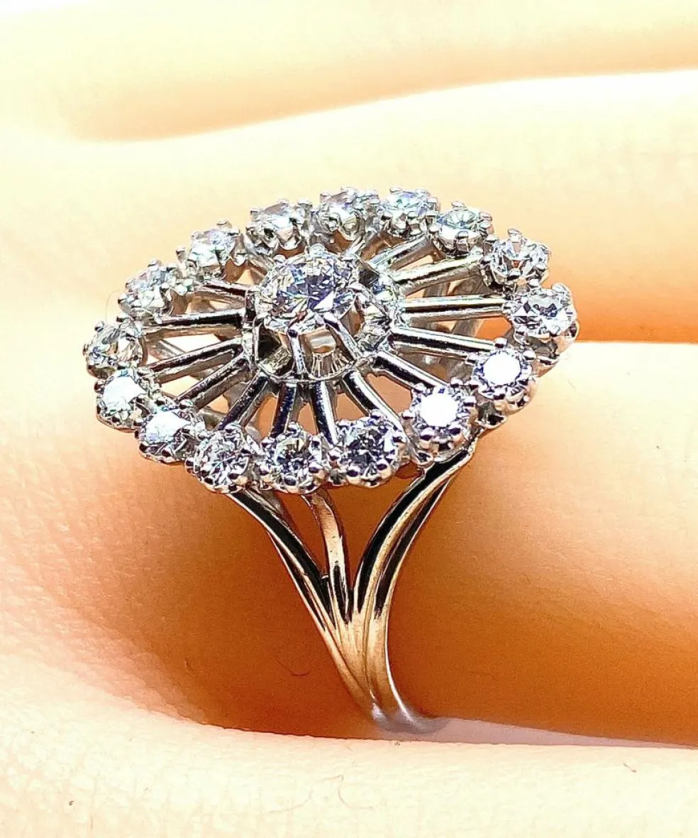 Bague or blanc diamants