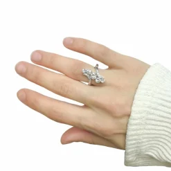 Bague or blanc diamants