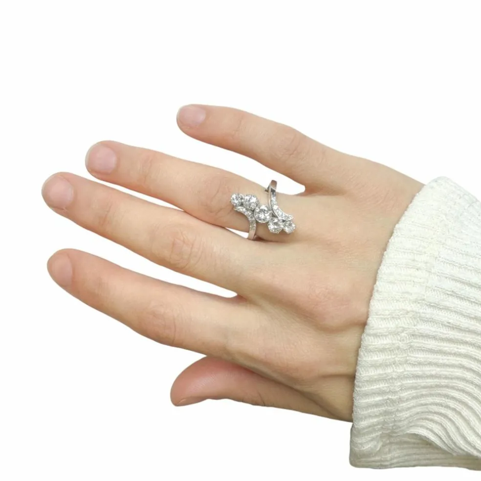 Bague or blanc diamants