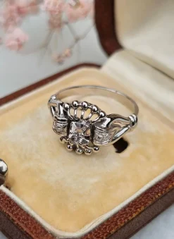 Bague or blanc diamants