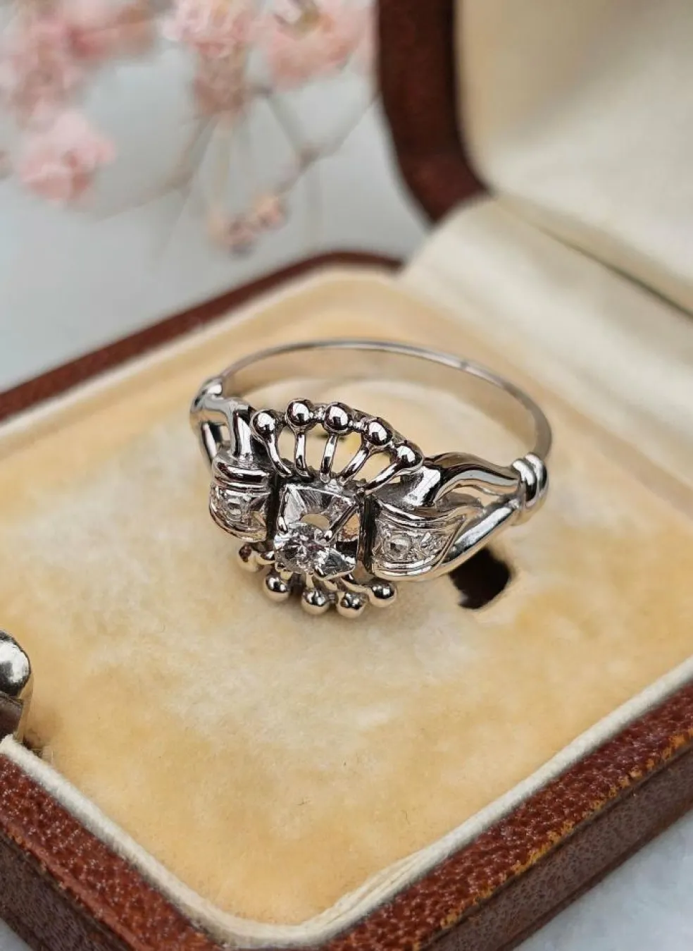 Bague or blanc diamants