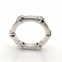 Bague or blanc diamants