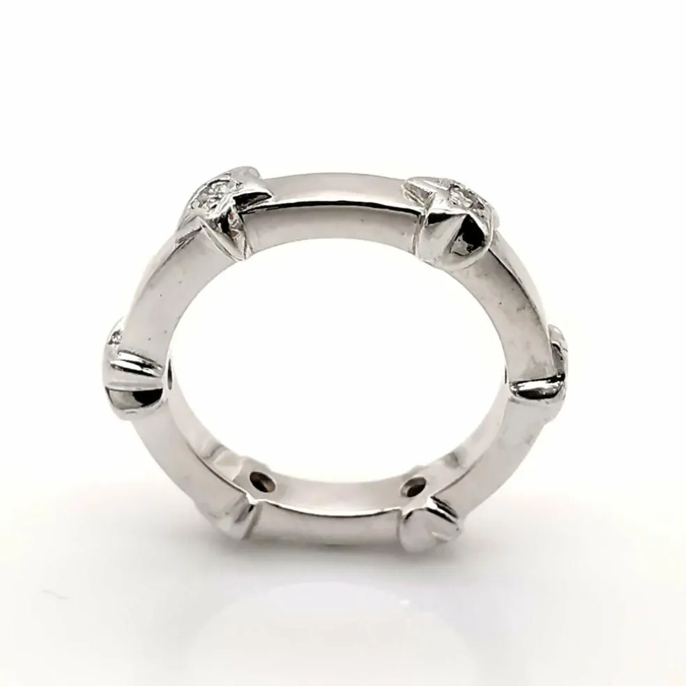 Bague or blanc diamants