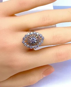 Bague or blanc diamants