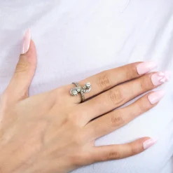 Bague or blanc diamants