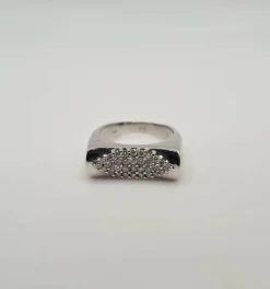Bague or blanc diamants