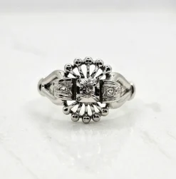 Bague or blanc diamants