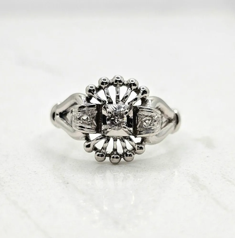 Bague or blanc diamants