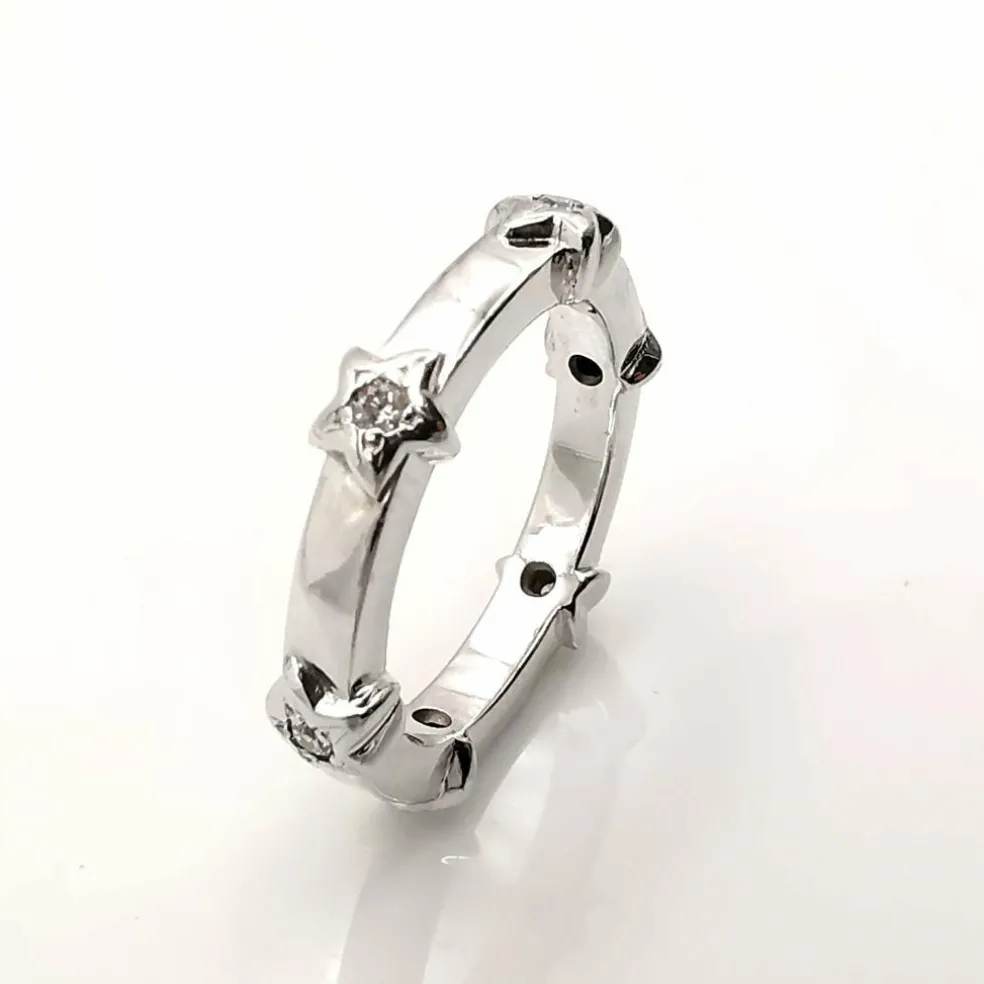 Bague or blanc diamants