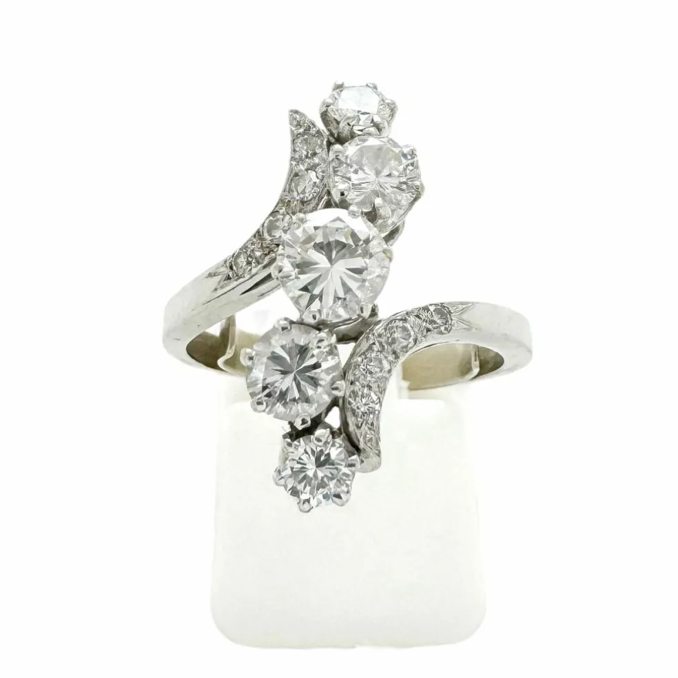 Bague or blanc diamants