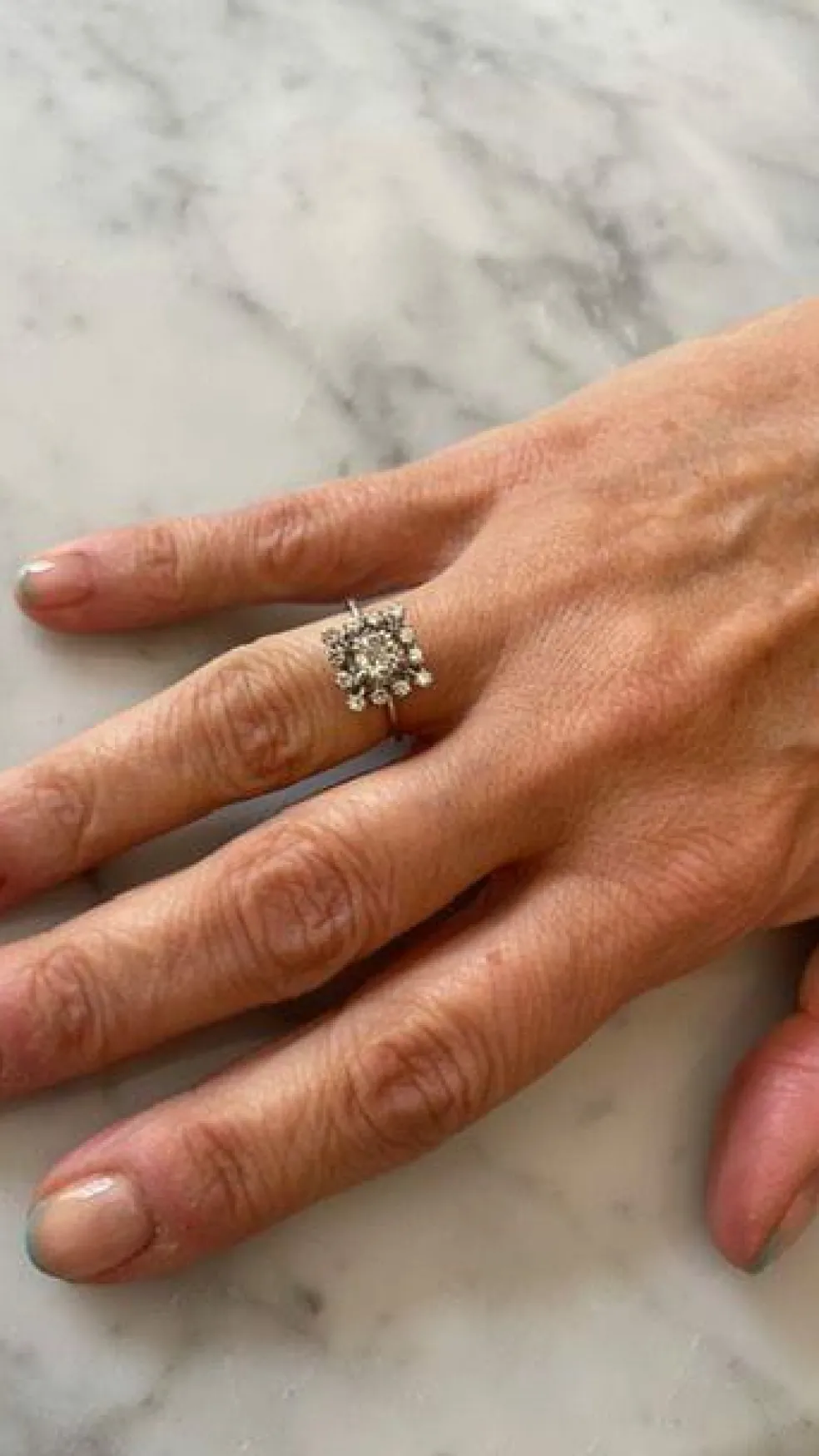 Bague or blanc diamants