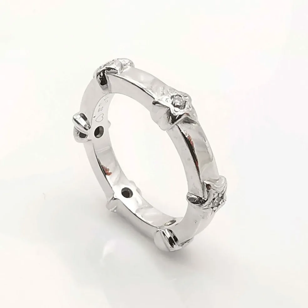 Bague or blanc diamants