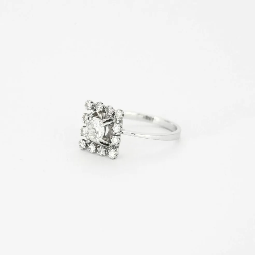Bague or blanc diamants