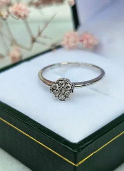 Bague or blanc diamants