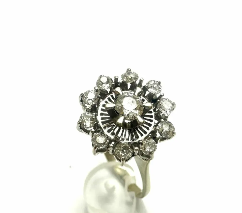 Bague or blanc, diamants 1940