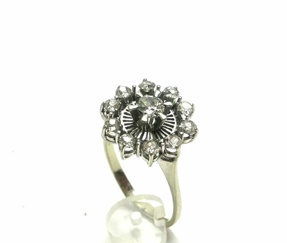 Bague or blanc, diamants 1940