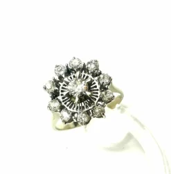 Bague or blanc, diamants 1940