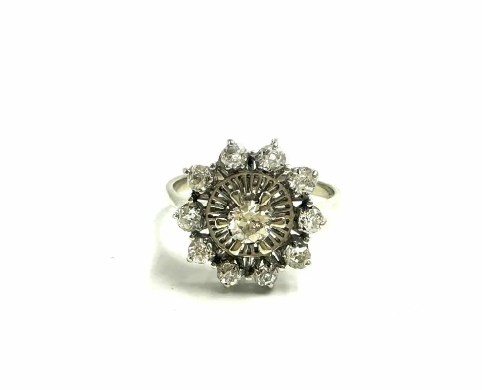 Bague or blanc, diamants 1940