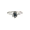 Bague or blanc, diamants & saphirs