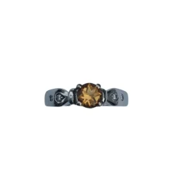 Bague Or Blanc Diamants Citrine