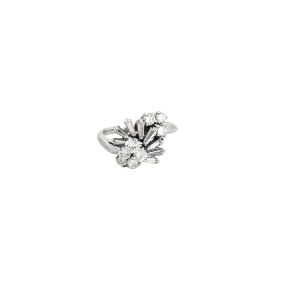 Bague or blanc diamants 1ct