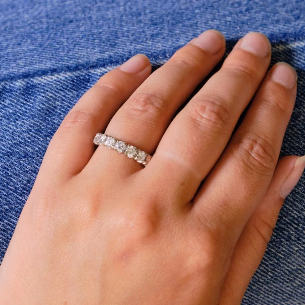 Bague or blanc diamants 2.40ct