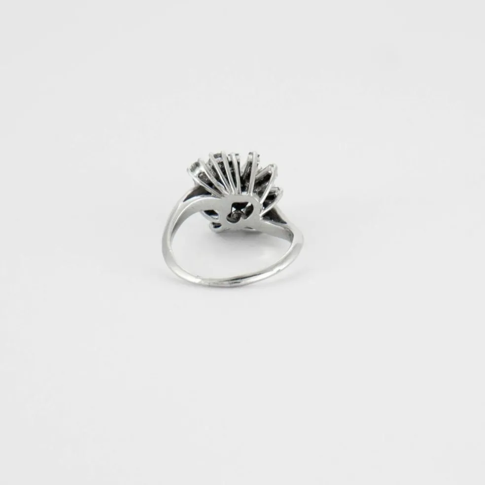 Bague or blanc diamants 1ct