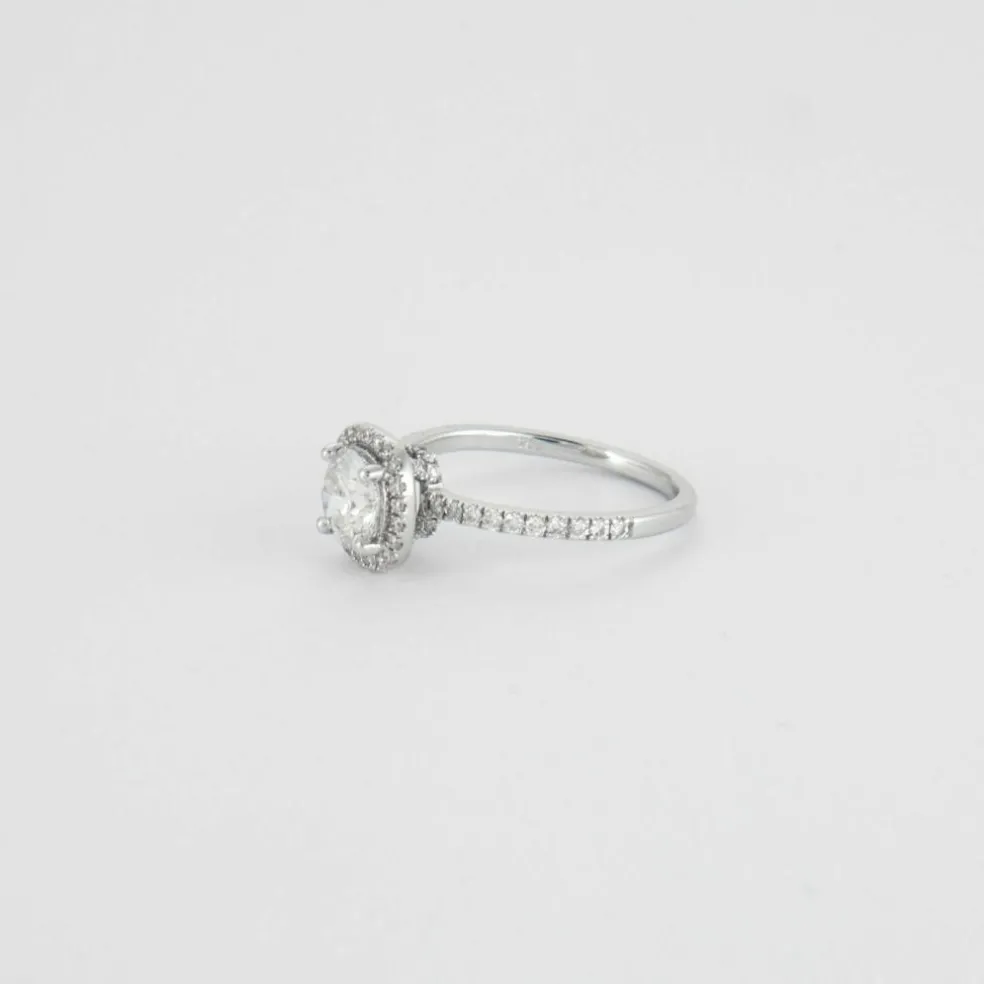 Bague or blanc diamants 0.82ct