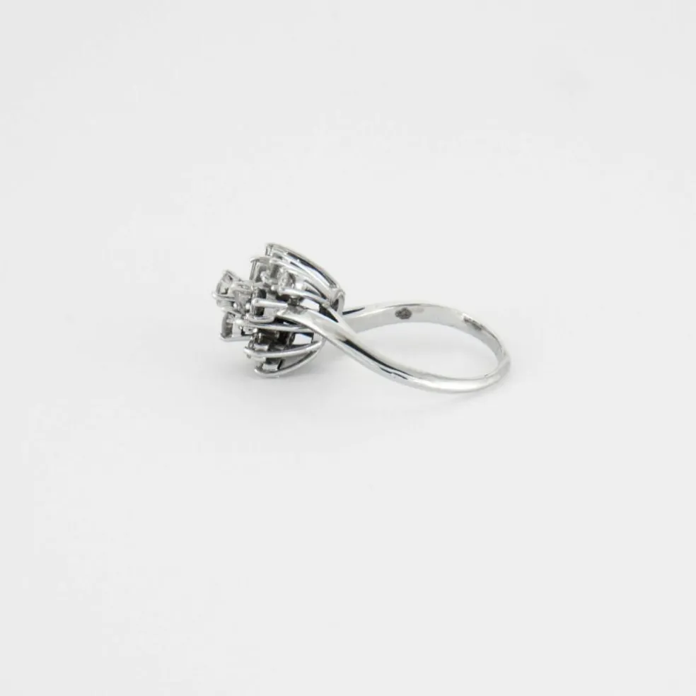 Bague or blanc diamants 1ct