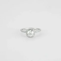 Bague or blanc diamants 0.82ct