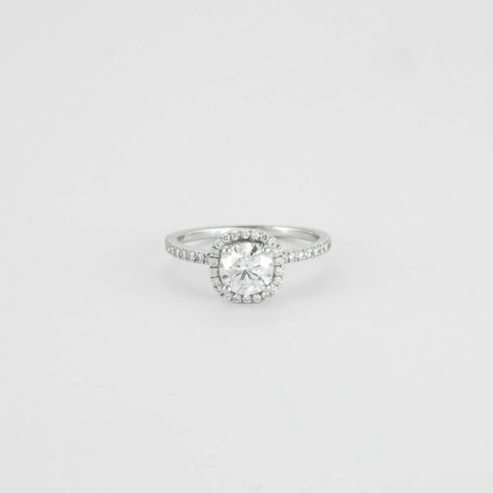 Bague or blanc diamants 0.82ct