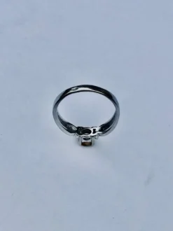Bague Or Blanc Diamants Citrine