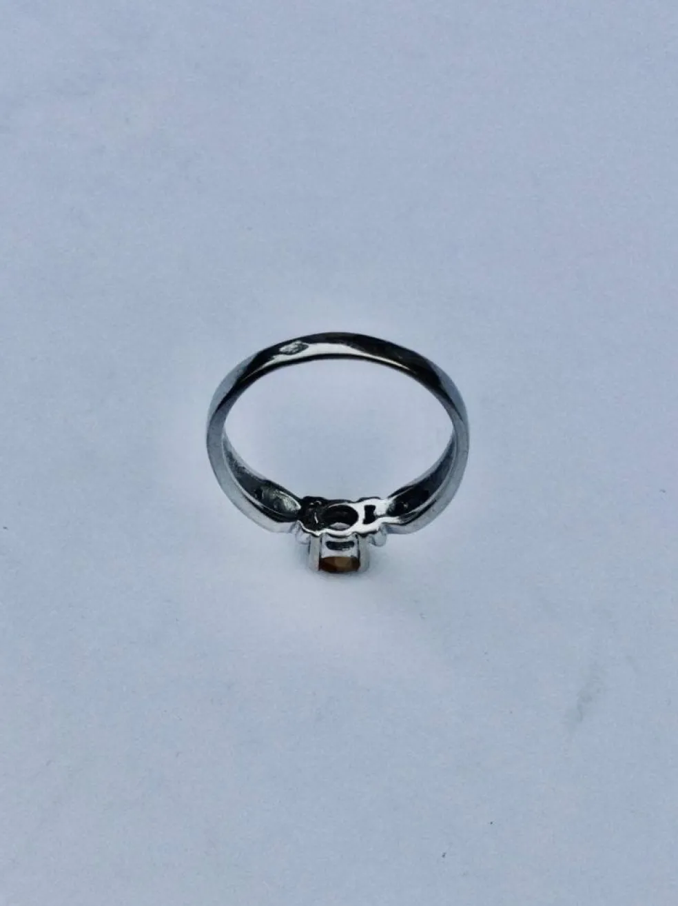 Bague Or Blanc Diamants Citrine