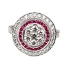 Bague or blanc diamants et rubis