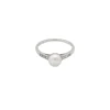 Bague or blanc diamants et perle