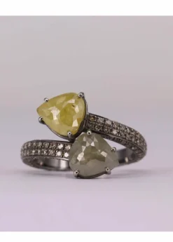 Bague Or blanc Diamants et Saphirs